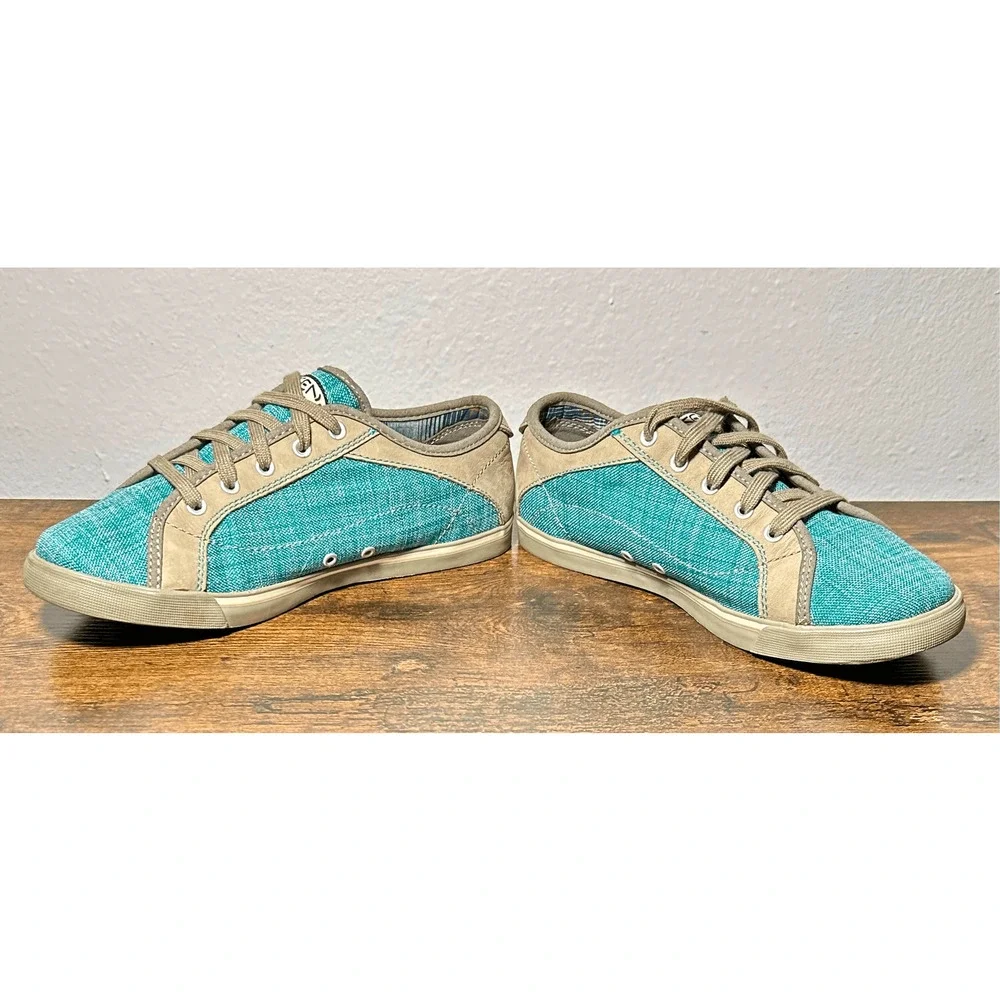 Keen Arcata Kid’s Canvas Lace Up Turquoise Casual Shoes Sz 6 US/ 5 UK